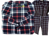 Mens Plus Size Flannelette Pyjamas 100% Cotton PJs Set Top Pants in Red Check - 4XL V563-JSPJ38-90-4XL