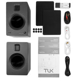 Kanto TUK 260W Powered Bookshelf Speakers with Headphone Out, USB Input, Dedicated Phono Pre-amp, V398-KO-TUKMB-S6