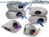 6 Pack Aquarium Decoration Rock Caves, Betta Fish Tank Hideaway, Hideout Stones House Decor for V1259-DP01-A-869