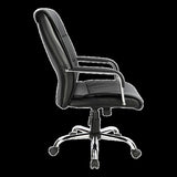 PU Leather Office Chair Ergonomic Executive Swivel Desk Chair with Padded Seat in Black V63-774965