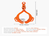 28in Log Lifting Tongs, 4-Claw Log Tongs, Heavy Duty Steel Log Grapple, 2650LBS Lifting Capacity, V952-YMBYQ28YC4ZKCWY9ZV0