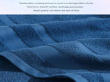 Blue Premium 3-Piece 100% Cotton Towel Set - Ultra Soft, Absorbent & Quick-Dry for Bathroom V888-ELOSUNG32953