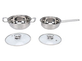 Cooking Pots Set Stainless Steel Milk Pot and Double Handle Soup Pot with Lids Easy to Clean for V1294-YM0901-3118260003811