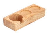 3Slots Wooden Coffee Portafilter Holder Tamper Stand Tamping Base for Home Bar Counter Wood V1294-YM0901-3118210243111