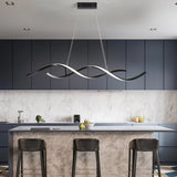 BAMDECOR A24122 Modern Minimalist Black Pendant Light Adjustable LED Chandelier for Dining Room and V255-BAM-L-24122-BLK-120