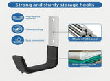 6Pcs Garage Utility Hook Wall Mount Bicycle Hook Stand 50lbs Support Capacity Anti-Slip Coating V1308-DSZKI-962