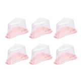 100Pcs Triangular Cake Holder Box Transparent PET Food Cupcake Packaging ContainerPink V1294-YM0901-3118210044312