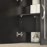 Wall Storage Cabinet Double Doors, Black V178-65683