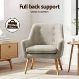 Artiss 2X Armchair Lounge Chair Accent Tub Chair Beige ANNE UPHO-B-ARM04-BGX2