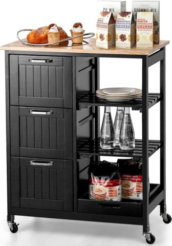 Kitchen Island Cart with Storage, Drawers, Shelves V178-68284