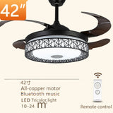 Maxkon 42 Inch Ceiling Fan with Light 3 Color MUSIC Remote Control Timer MUSIC V201-FUN0042BL8AU