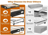 Under Storage with Wheels,XXL 60L Under Storage Containers with Clear Lids, Rolling Under V1107-127-30550-GRY-60L