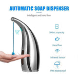300ml Automatic Bathroom Soap Dispenser with Infrared Touchless Soap Dispenser Silver V1263-JX-1738