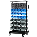 Giantz 90 Storage Bin Rack Stand Double-sided Wheels BIN-RACK-90-AB