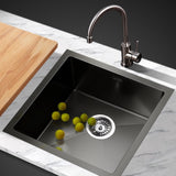 Cefito Kitchen Sink 44X44CM Stainless Steel Basin Single Bowl Black SINK-BLACK-4444