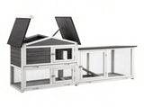 i.Pet Chicken Coop Rabbit Hutch Extra Large Wooden Run Cage House With Run Cage PET-CH-3TRAY-GR-AB