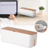 Cable Box Small White, Extension Cord Organizer for Power Stripe Surge Protector Wire V1192-AZ-W-33276