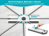 3-in-1 Floor Scrub Brush with Adjustable 137 cm Handle, Stiff Bristles and Built-In Scraper for V1189-LC-AMZ-00169
