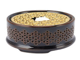 Teapot Warmer Tea Coffee Warmer Base Ceramic Heater with Spoon Lid and Candle Holder Brown V1294-YM0703-3118230130512