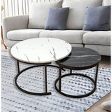 Coffee Table Round Marble Design Nesting Side Furniture V63-921091
