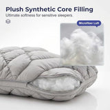 Mellow Sleep Pillow Puff, Pineapple Bun Fluffy Quilted Bed Pillow for Hot Sleepers, Cooling V1107-115-95843-WHT