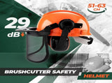 Chainsaw Brushcutter Hard Hat Safety Helmet Face Shield With Visor & Ear Muffs For Landscaping V985-BRUSHCUTTERHARDHAT