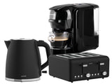 Pronti Breakfast Set with HomeMaid Coffee Machine, Silver Noir Toaster & Kettle T02-1711-511HM