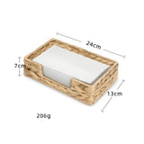 2PCS Bathroom Disposable Towel Holder Long Seagrass Woven Rattan Wicker Table Hand Towel Basket ,L V1192-AZ-W-23136