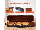 4/4 Full Size Violin Case, Built-in Hygrometer, Lightweight Portable Travel Carrying Bag, with Plush V952-XTQHZFXNLPMXVK7D4001V0