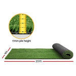 Prime Turf Artificial Grass 1mx20m 17mm Synthetic Fake Lawn Turf Plant Plastic Olive AR-GRASS-15-120M-OL