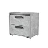 King 4 Pcs Bedroom Suite with Tallboy Fabric Combination of Black & Cement Colour V43-BDS-COP-4PC-TBY-K
