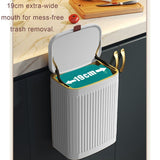 8L Wall Mounted Press Rubbish Bin, Slim Under Sink Hanging Waste Bin, Press Lid Trash Can for V1265-YY-268