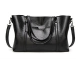 Black Fashionable Soft Leather Women's Handbag, Large Capacity Shoulder & Crossbody Tote, Casual V888-ELOSUNG13063