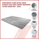 230x160cm Floor Rugs Large Shaggy Rug Area Carpet Bedroom Living Room Mat - Grey V63-832211