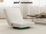 Artiss 2XFloor Chair Lounge Sofa Swivel Foldable Linen White FLOOR-SBL-03LIN-WHX2