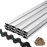 Spring Wire and Lock Channel, 2m Lock & U-Channel Bundle for Greenhouse, 50 Packs PE Coated V952-YMCKCTZLHJ250046ZV0
