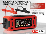 15-Amp Charger, 12V Lithium iron phosphate battery Car Charger Trickle Charger Smart V1192-AZ-W-4012