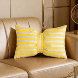 Bow Tie Striped Throw, Lumbar Support Decorative Cushion For Couch Bed Sofa, Soft Accent V1192-AZ-W-24388