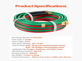 Oxygen Acetylene Hose, 1/4-Inch x 25FT Oxy Acetylene Hose with 9/16"-18 B Fitting, 300PSI T Grade V952-TJYYGHJRGMG2RD7J9V0