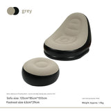 Grey And Black Patchwork Portable Inflatable Sofa Chair with Ottoman - Waterproof Flocked Lazy Sofa V888-ELOSUNG17117