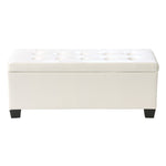 Artiss Storage Ottoman Blanket Box 97cm Leather White OTM-L2-WH