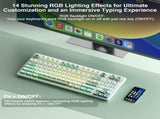 SOLAKAKA SK90 75% Compact Wireless Keyboard with Independent Number PadGreen & White V1300-SK90-GREEN-WHITE