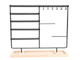 Jewelry Organizer Stand Metal Earring Holder Bracelet Necklace Display Rack with Wooden Base for V1294-YM0901-3117250138611