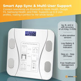 Bluetooth Smart Body Fat Scale White - Digital BMI Weight USB Recharge with App V238-SUPDZ-41075111297104