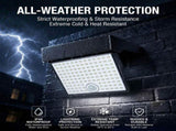 Solar Powered Outdoor LED Floodlight with Remote Control Motion Sensor, Dual Charging via Solar V1341-ZY-68KVS8NF-3000KWARM
