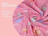 3PCS Pet Blanket Soft Fleece Fluffy Blanket Warm Cute Paw Print Throw Blanket Puppy Kitten Sleep Mat V1370-AZ4-11090