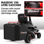 BAUMR-AG 24" Ride On Lawn Mower, Lithium Electric Start System, 6HP 224cc, 5 Cut Heights, Catcher V219-MOWRIDBMP24A