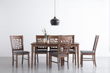 ALLEGRO Dining Table + 6x ASBEL Dining Chair - 7 Piece Dining Set - Cocoa V656-145077-241360