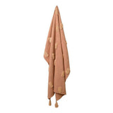 J Elliot Home Quinn 100% Cotton Textured Throw 130 x 160 cm Clay Pink & Soft Pink V442-IDC-THROW-QUINN-CLAYPINK-RE