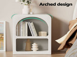 Artiss 2x Bedside Table 2 Shelves - ARCHED White FURNI-P-BS-01-WHX2